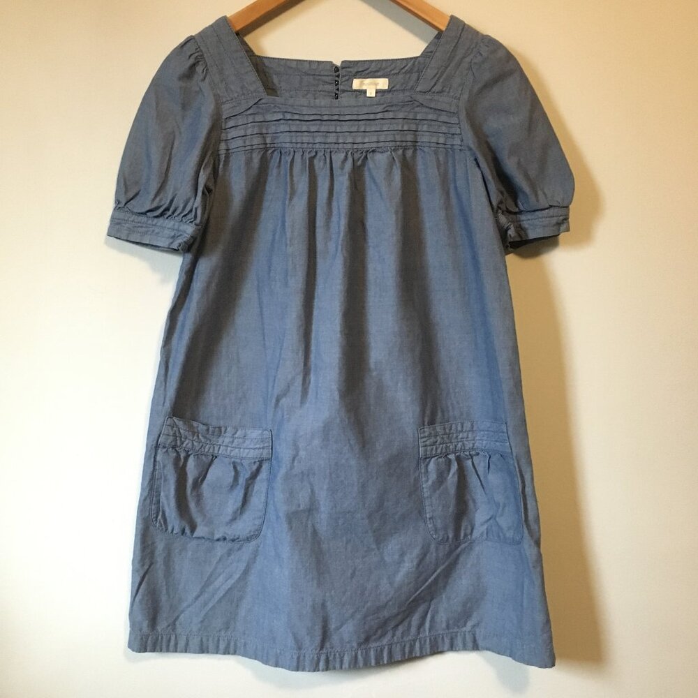 Hushush Japan Denim Blue 100% Cotton Smock Artist Dress 2 S